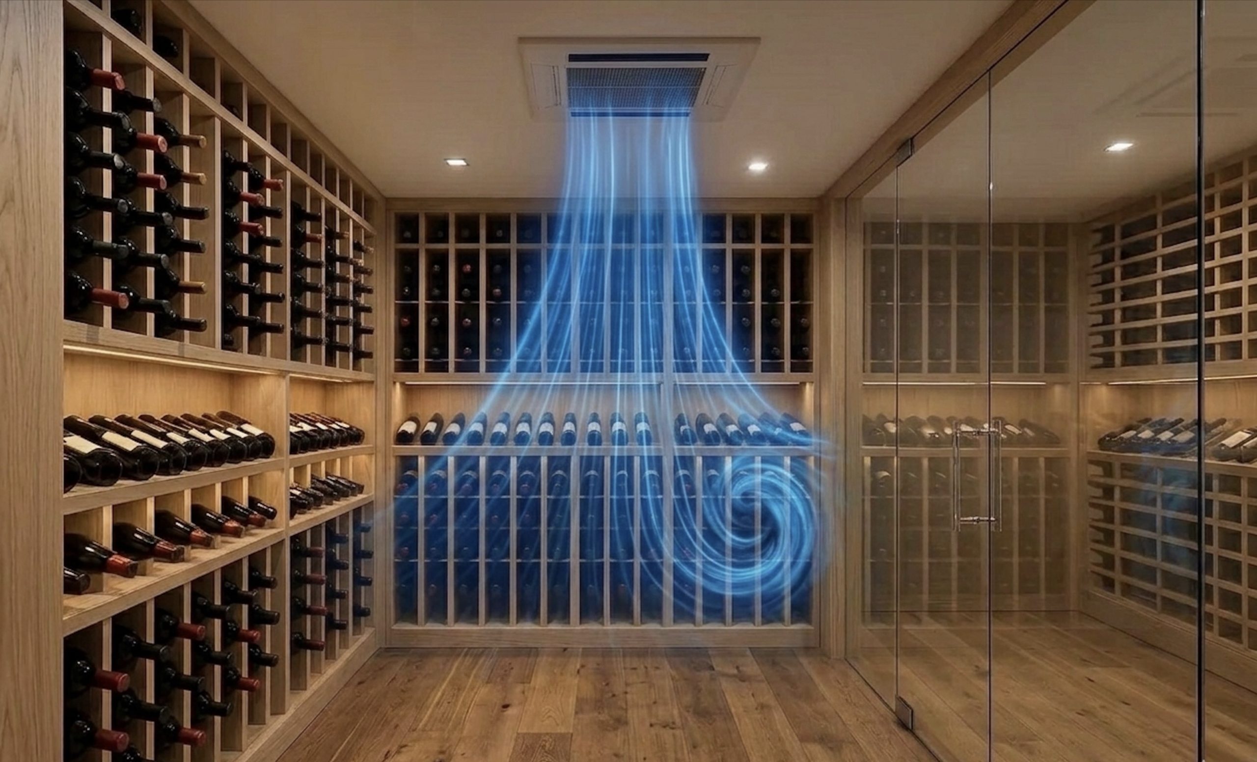 Temperature and humidity controlled wine cellar